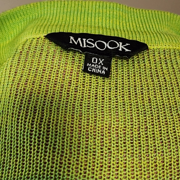 Misook Multileaf Pink & Green Long Cardigan Jacket - Picture 4 of 12